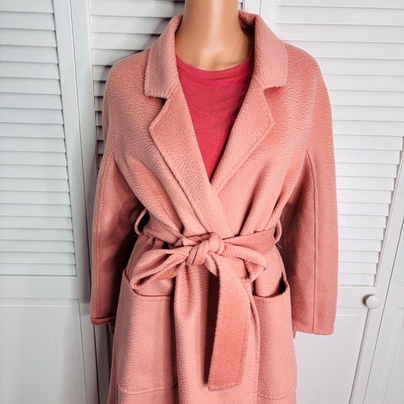 PISSENLIT Pink The Classic Wrap Coat Size 2 - Picture 2 of 9
